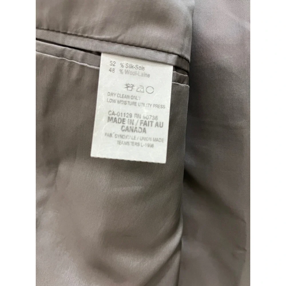 Lauren Ralph Lauren‎ Blazer Mens 42R Grey Silk Wool Sport Coat Made in Canada
